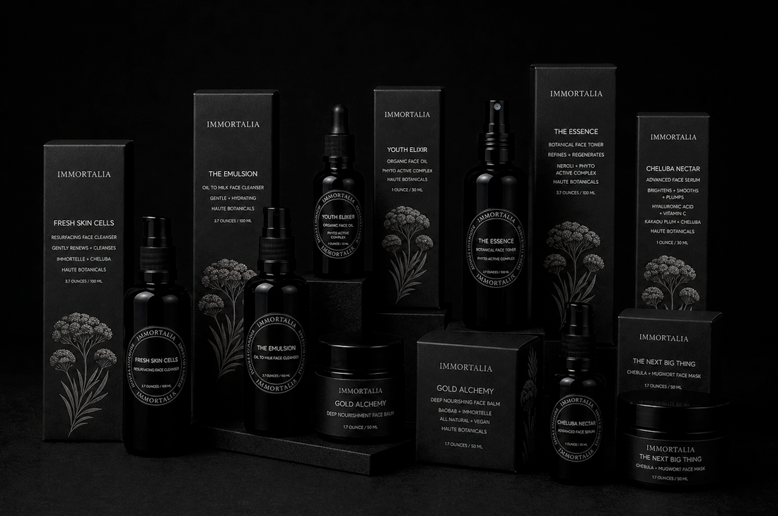 Immoralia ski, Luxury botanical skincare for anti-aging. Natural and organic