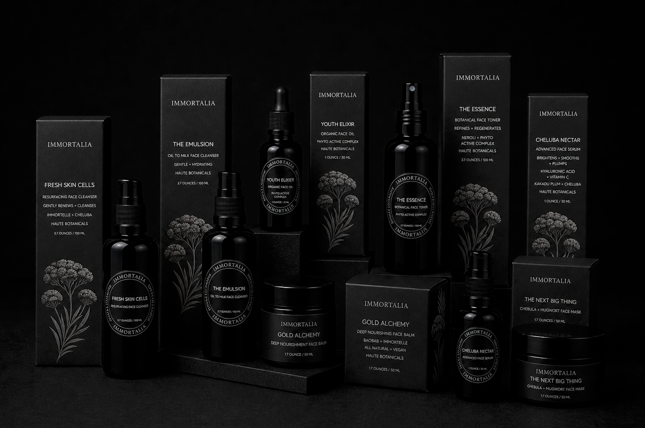 Immoralia ski, Luxury botanical skincare for anti-aging. Natural and organic