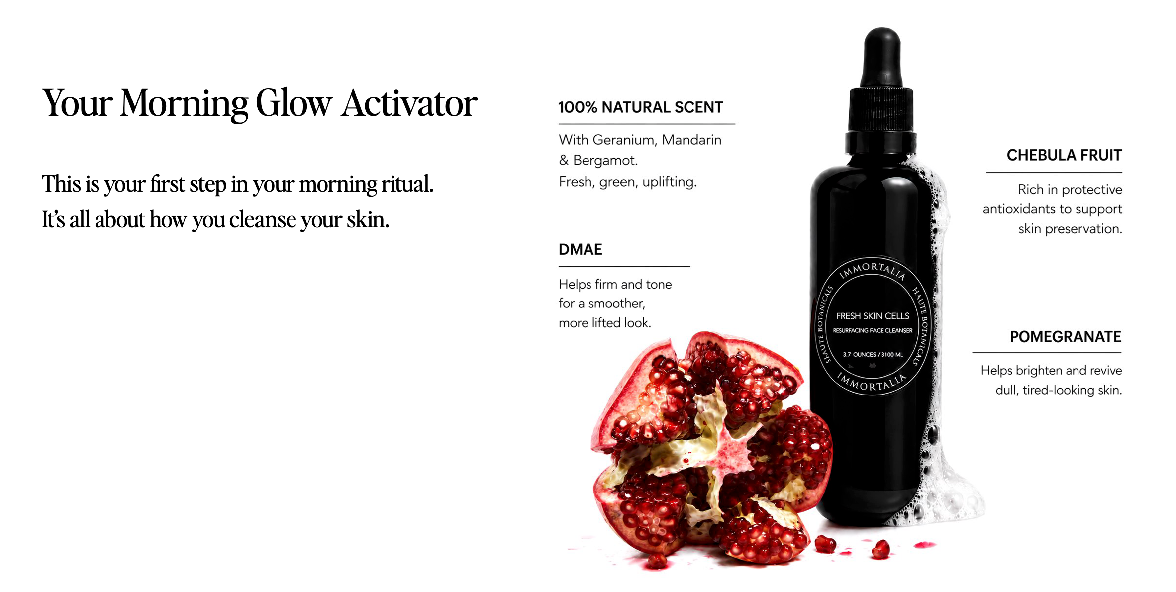 Fresh skin cells by immortalia with pomegranate